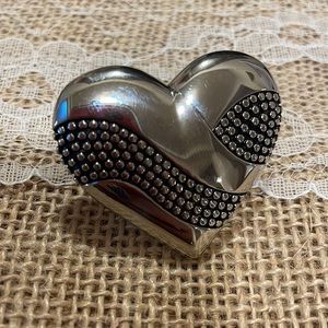 Silver tone Heart Belt buckle western style